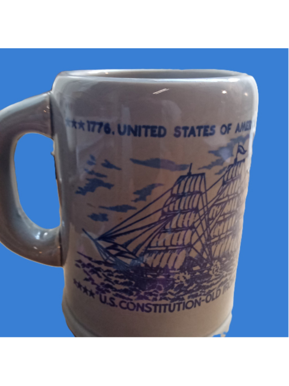 USS Constitution Old Ironsides Bicentennial Coffee Mug 1976 Japan